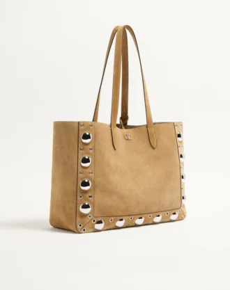 Grand sac cabas en daim Nellcôte de Valentino Garavani