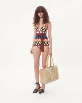 Grand sac cabas Valentino Garavani Viva Superstar en raphia