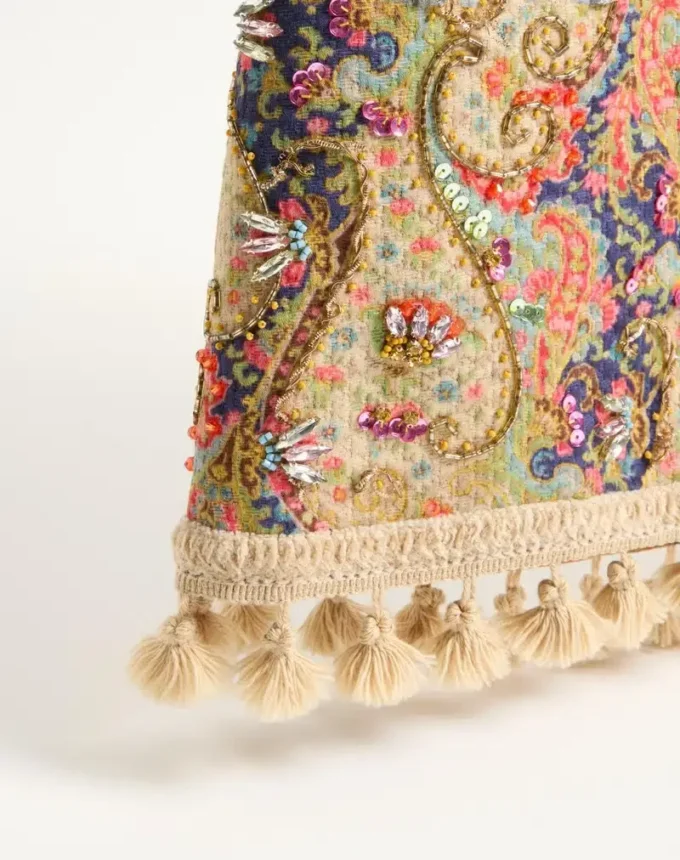 Jupe brodée en piqué avec imprimé paisley Voyage Imaginaire Jupe brodée en piqué avec imprimé paisley Voyage Imaginaire