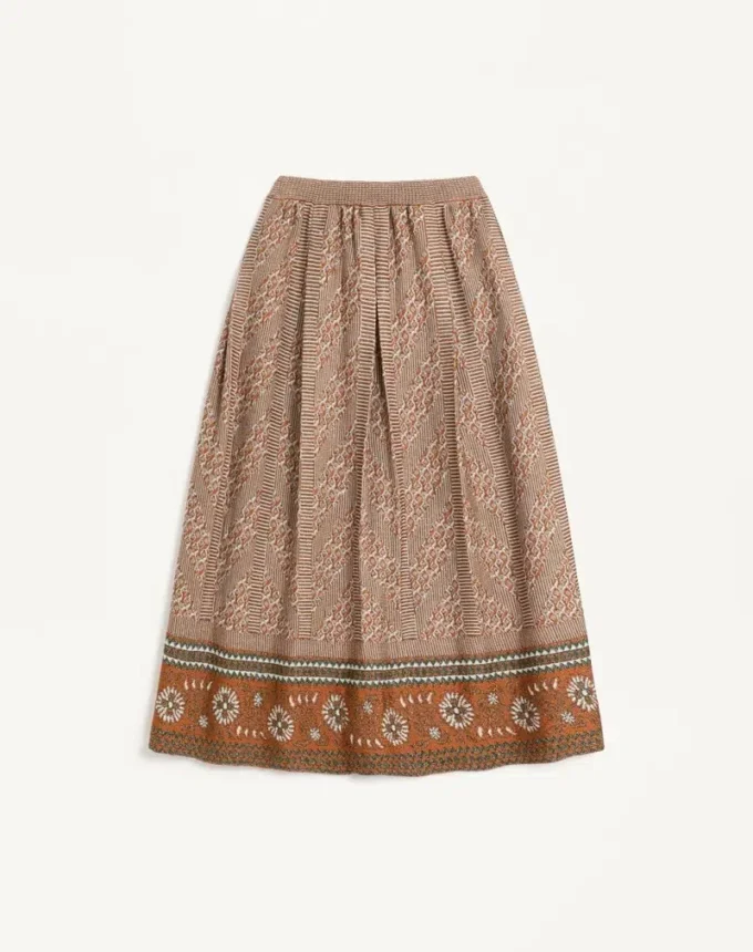 Jupe en maille avec motif jacquard lurex Jupe en maille avec motif jacquard lurex