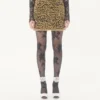 Jupe en maille lurex jacquard à imprimé animalier Jupe en maille lurex jacquard à imprimé animalier