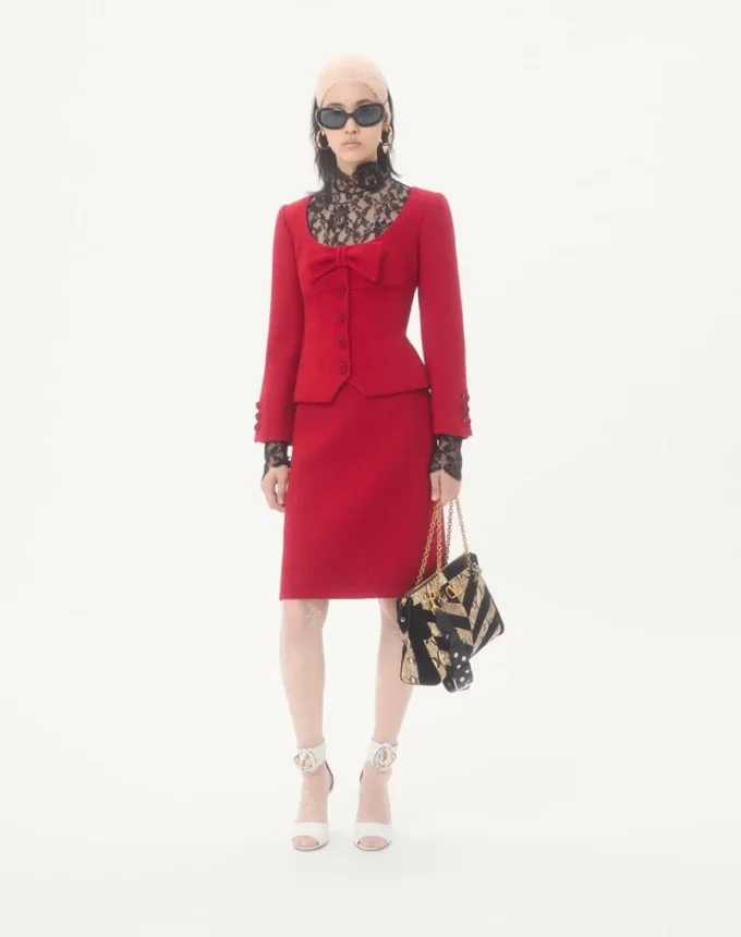 Jupe en tweed de laine uni Jupe en tweed de laine uni