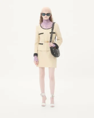 Jupe en tweed de laine uni Jupe en tweed de laine uni