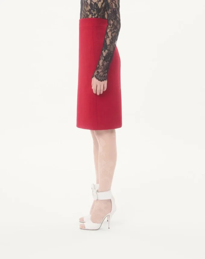 Jupe en tweed de laine uni Jupe en tweed de laine uni