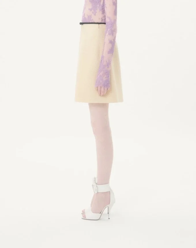 Jupe en tweed de laine uni Jupe en tweed de laine uni