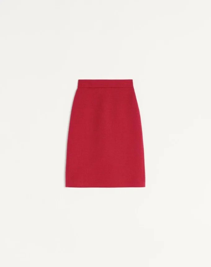 Jupe en tweed de laine uni Jupe en tweed de laine uni