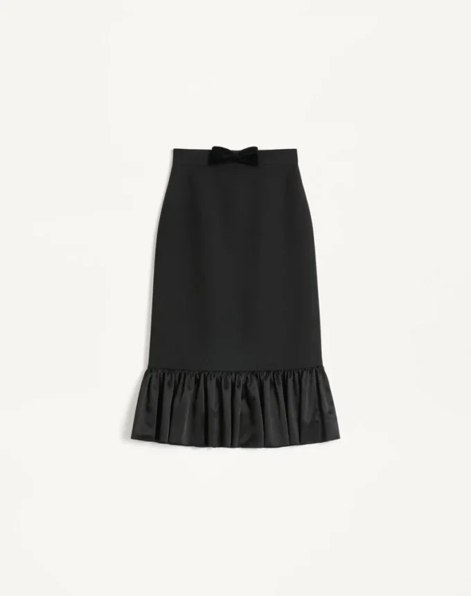 Jupe midi en crêpe couture Jupe midi en crêpe couture