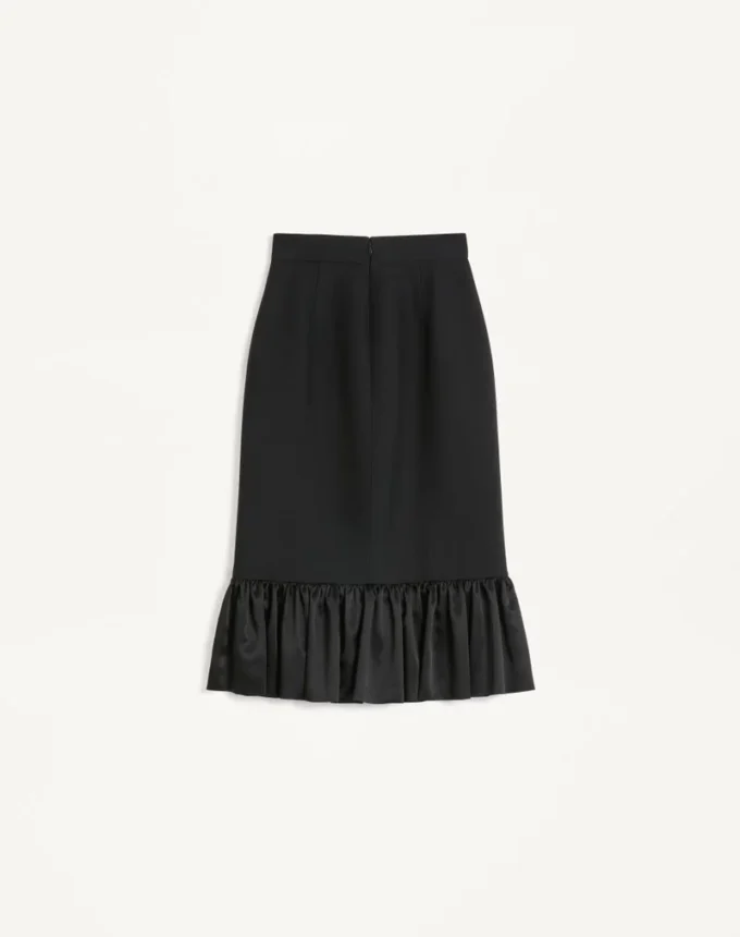 Jupe midi en crêpe couture Jupe midi en crêpe couture