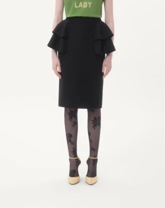 Jupe midi en crêpe couture Jupe midi en crêpe couture
