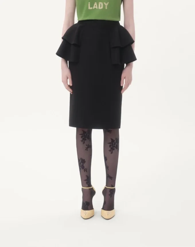 Jupe midi en crêpe couture Jupe midi en crêpe couture