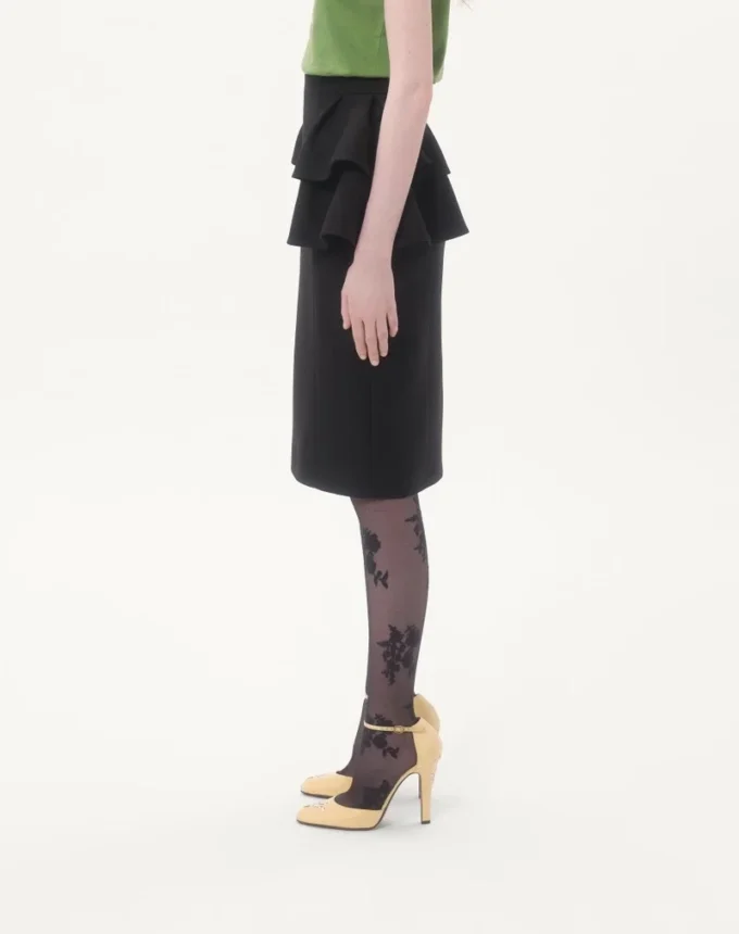 Jupe midi en crêpe couture Jupe midi en crêpe couture