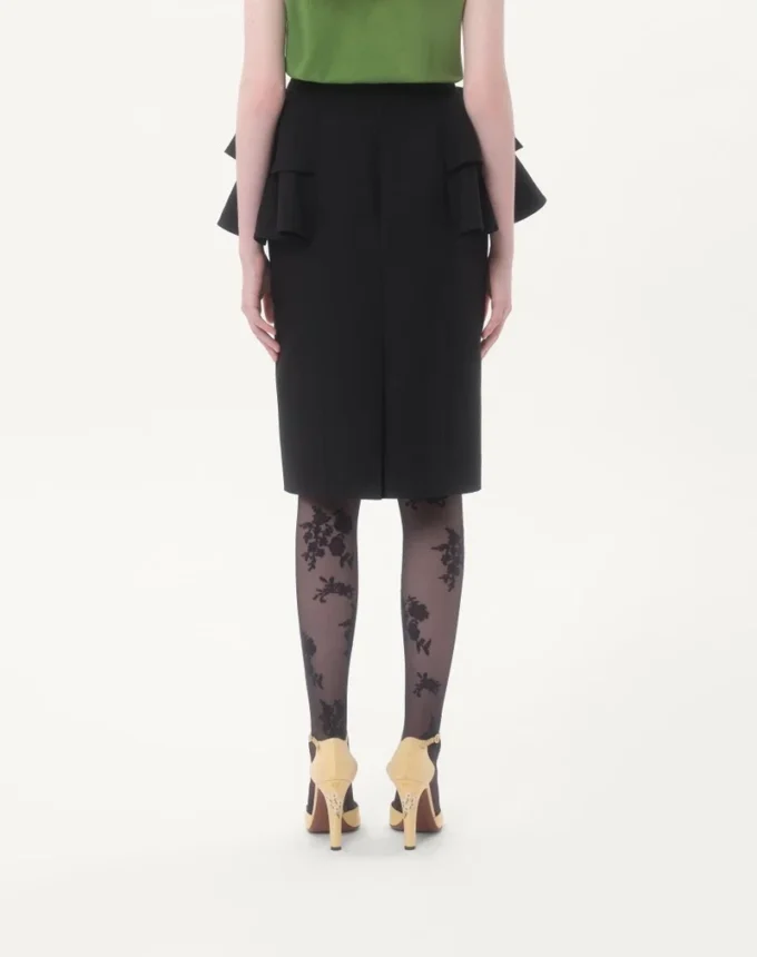 Jupe midi en crêpe couture Jupe midi en crêpe couture