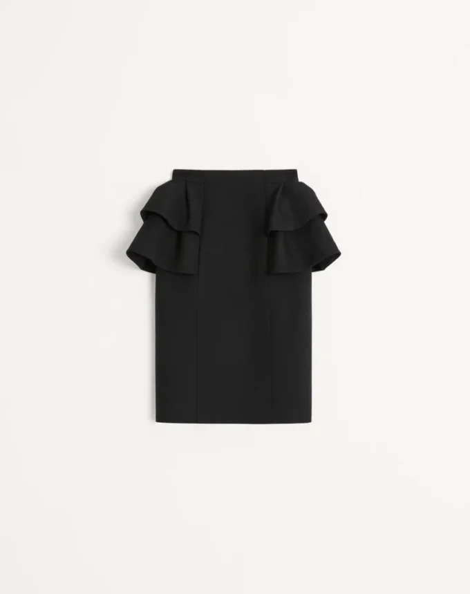Jupe midi en crêpe couture Jupe midi en crêpe couture