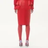 Jupe midi en cuir