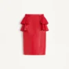 Jupe midi en cuir