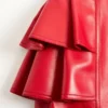 Jupe midi en cuir