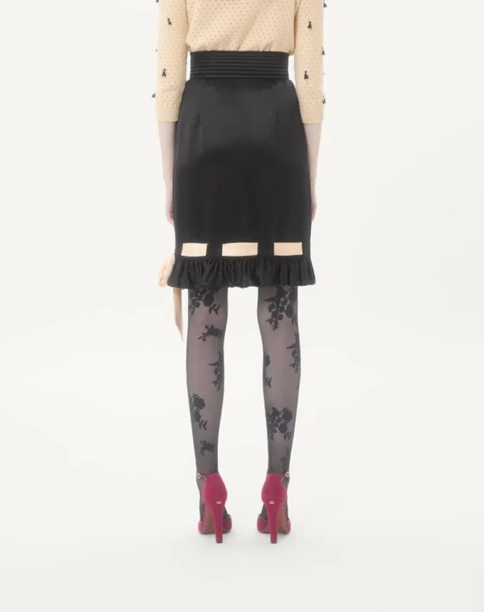 Jupe midi en double satin Jupe midi en double satin