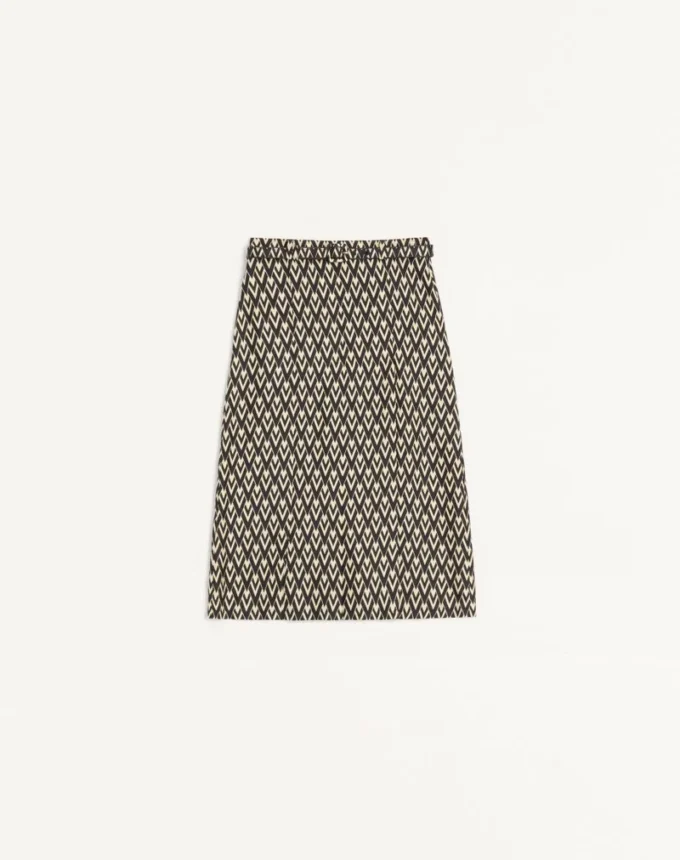 Jupe plissée en twill Toute La V Jupe plissée en twill Toute La V