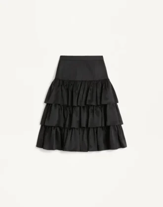 Jupe à volants en satin —