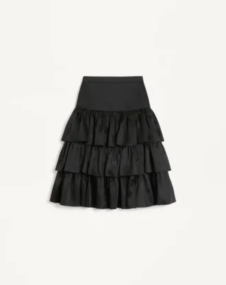 Jupe à volants en satin —