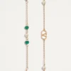Long collier Vlogo Signature en métal, perles et verre moleté