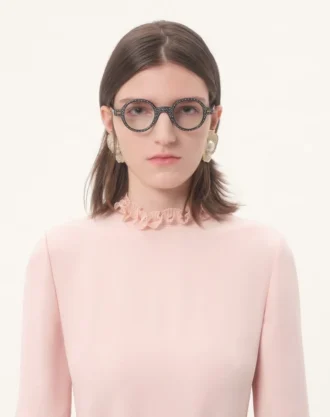 Lunettes Bizarre Circle avec cristaux en acétate