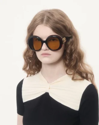Lunettes rondes spectaculaires en acétate des années 1960