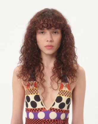 Maillot de bain une pièce en lycra avec imprimé Opticool Riga Pois