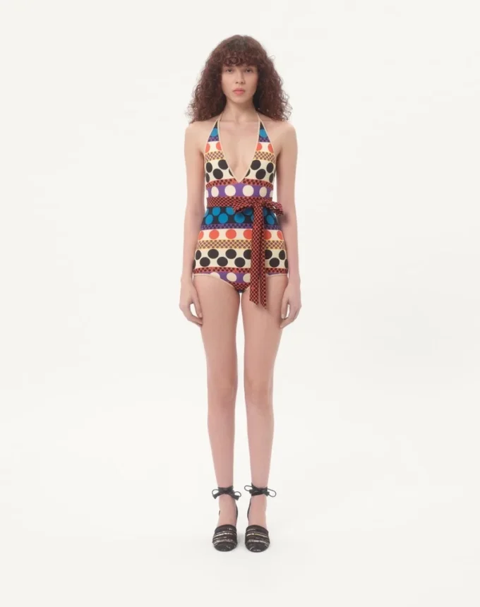 Maillot de bain une pièce en lycra avec imprimé Opticool Riga Pois Maillot de bain une pièce en lycra avec imprimé Opticool Riga Pois