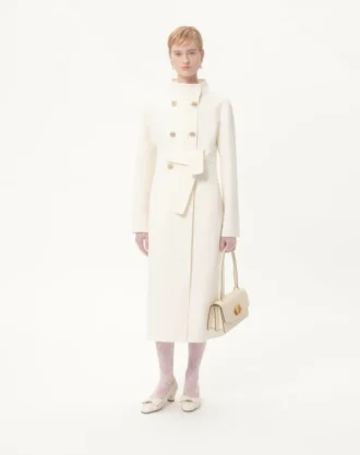 Manteau drapé compact