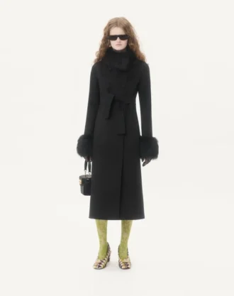 Manteau drapé compact