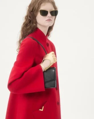 Manteau drapé compact