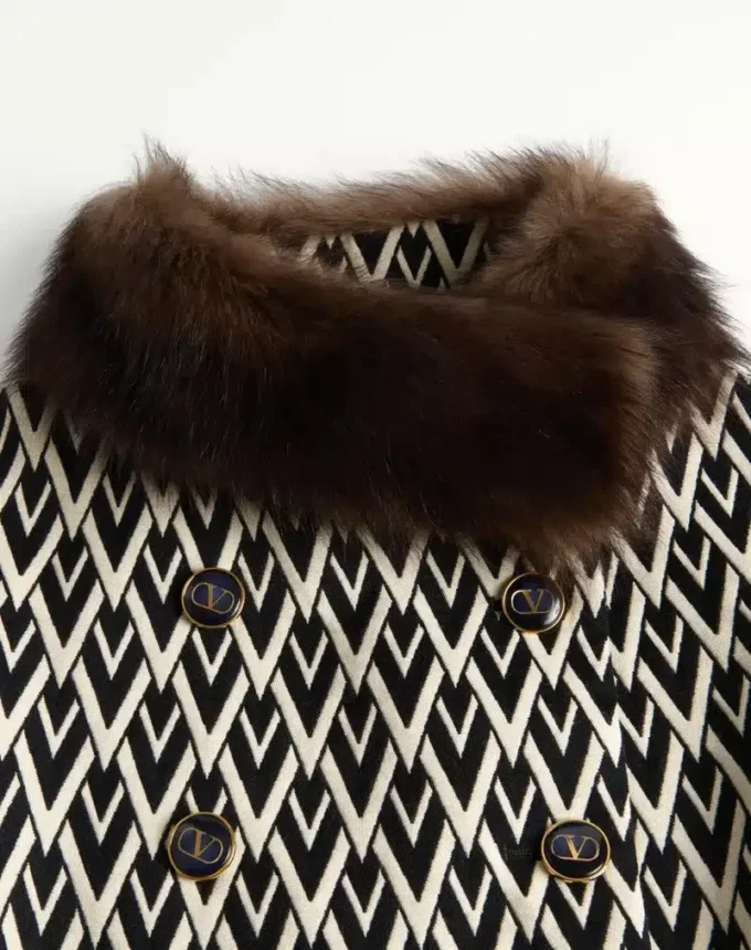 Manteau en jacquard Toute La V Manteau en jacquard Toute La V