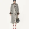 Manteau en laine avec imprimé animal Fauve Eclat Manteau en laine avec imprimé animal Fauve Eclat