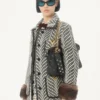 Manteau en laine avec imprimé animal Fauve Eclat Manteau en laine avec imprimé animal Fauve Eclat