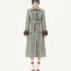 Manteau en laine avec imprimé animal Fauve Eclat Manteau en laine avec imprimé animal Fauve Eclat