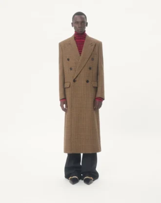 Manteau en laine à double boutonnage Valentino avec motif Glen Plaid