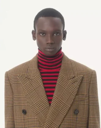 Manteau en laine à double boutonnage Valentino avec motif Glen Plaid
