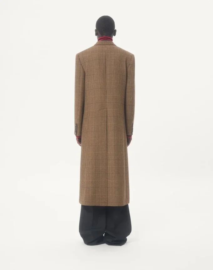 Manteau en laine à double boutonnage Valentino avec motif Glen Plaid Manteau en laine à double boutonnage Valentino avec motif Glen Plaid
