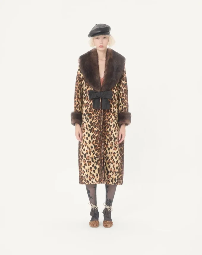 Manteau en laine tachetée Fauve Eclat Manteau en laine tachetée Fauve Eclat