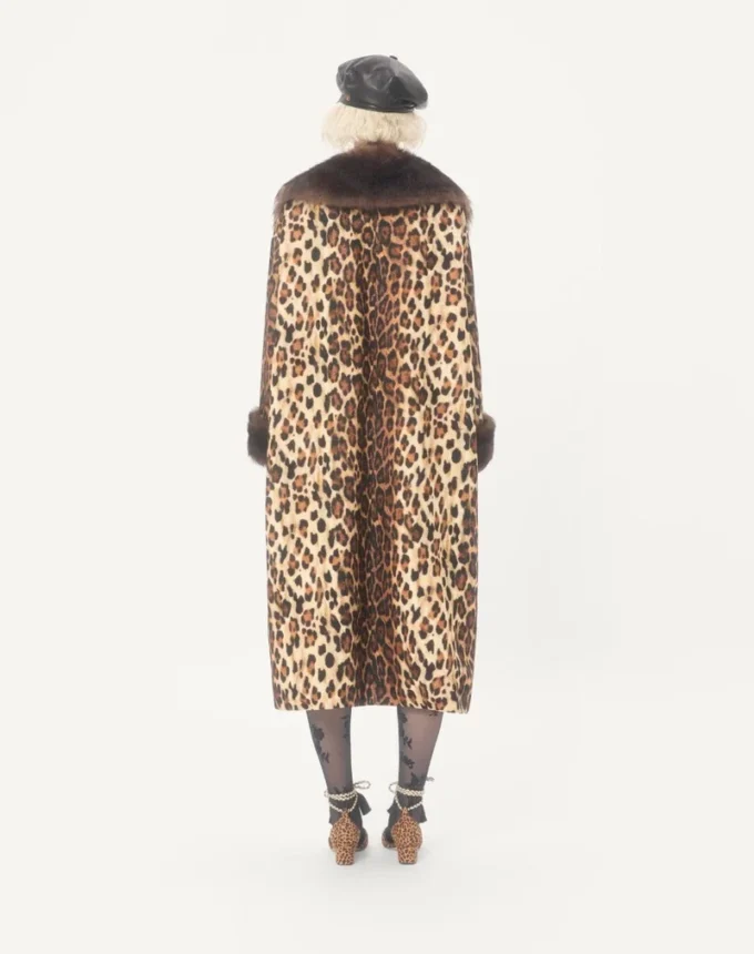 Manteau en laine tachetée Fauve Eclat Manteau en laine tachetée Fauve Eclat
