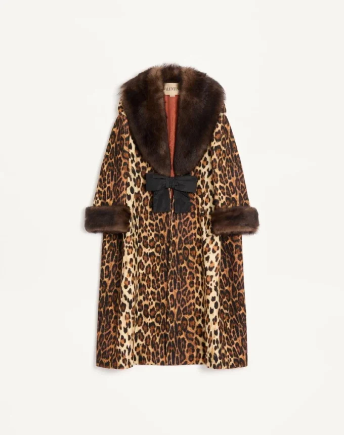 Manteau en laine tachetée Fauve Eclat Manteau en laine tachetée Fauve Eclat