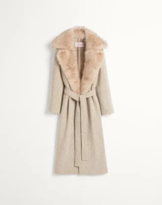 Manteau en laine texturée