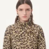 Manteau en tissu imprimé animalier Manteau en tissu imprimé animalier