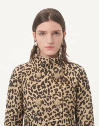 Manteau en tissu imprimé animalier Manteau en tissu imprimé animalier