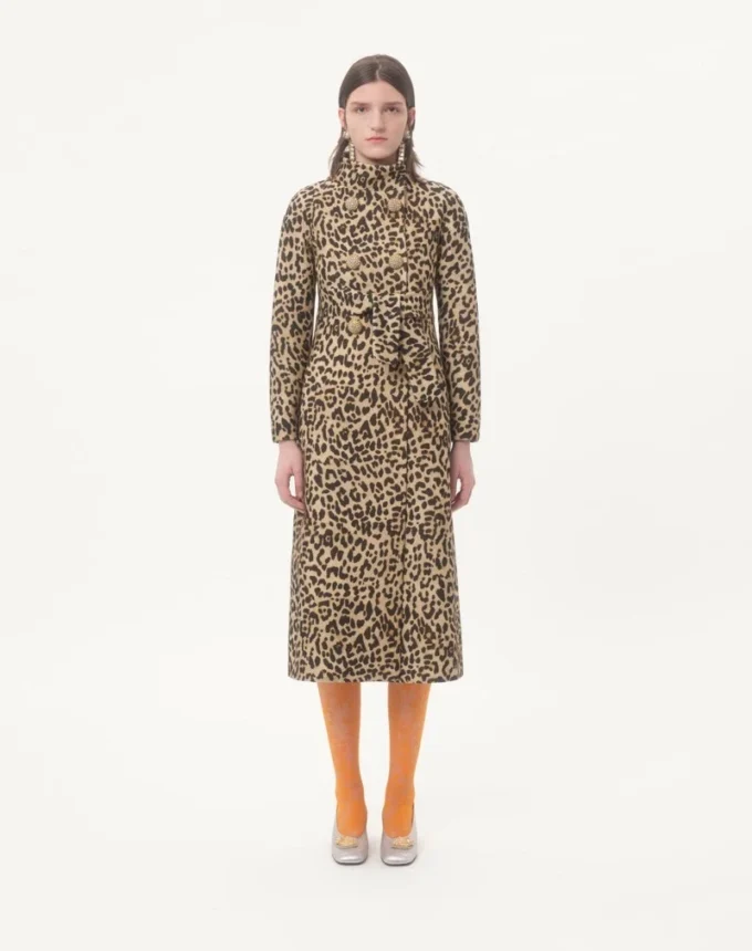 Manteau en tissu imprimé animalier Manteau en tissu imprimé animalier