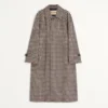 Manteau simple boutonnage en coton et laine à motif Vichy Manteau simple boutonnage en coton et laine à motif Vichy