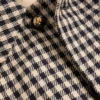 Manteau simple boutonnage en coton et laine à motif Vichy Manteau simple boutonnage en coton et laine à motif Vichy