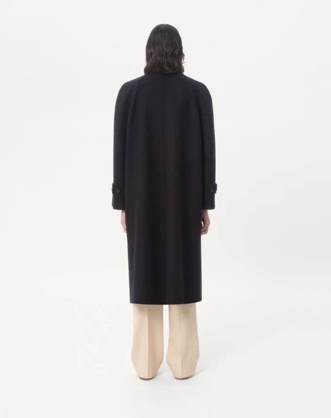 Manteau simple boutonnage en laine et cachemire Manteau simple boutonnage en laine et cachemire