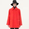 Manteau simple boutonnage Valentino en drap de laine Manteau simple boutonnage Valentino en drap de laine